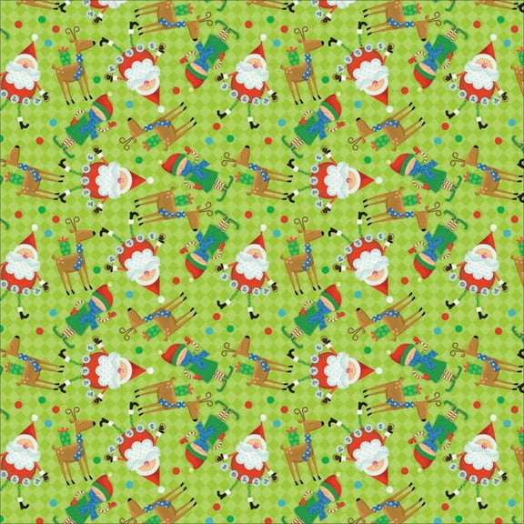 CTM Christmas Santa and Elf Print Holiday Bandana