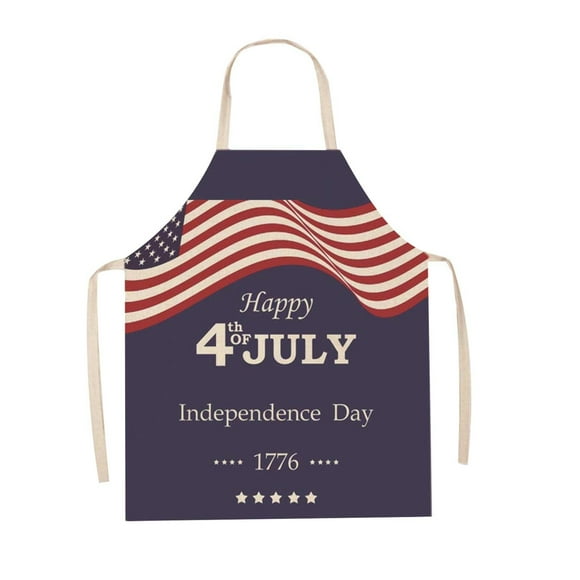 Less Than 5 Apron Sleeve American Independence Day Apron Home Party Sleeveless Coverall Kitchen Cooking Apron Adjustable Baking Apron (1pc)