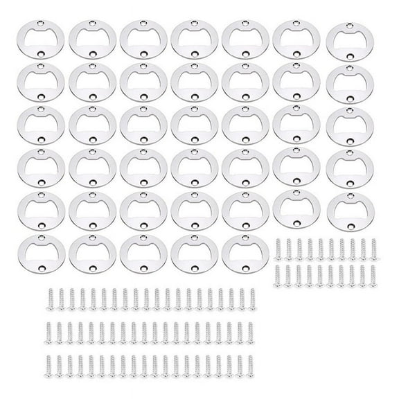 40Pcs Bottle Opener Part with Screws, Round Beer Opener, Insert for Bar, Restaurant and Family
