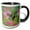 Black/White, variant on 3drose, Ruby Throated Hummingbird Male at Petunia Flowers, Hill Country, Texas, 11oz Two-tone Black Mug