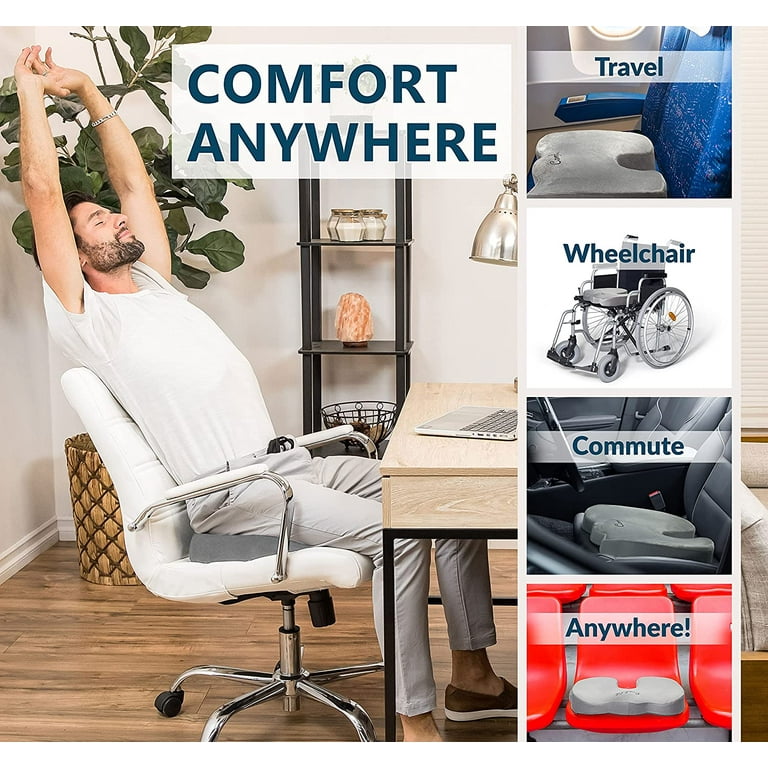Cooling Gel Travel Seat Cushion - Ergonomic Airplane Butt Pillow for Long  Flights - Lumbar Cushions on Plane - Premium Memory Foam Pad for Airplane 