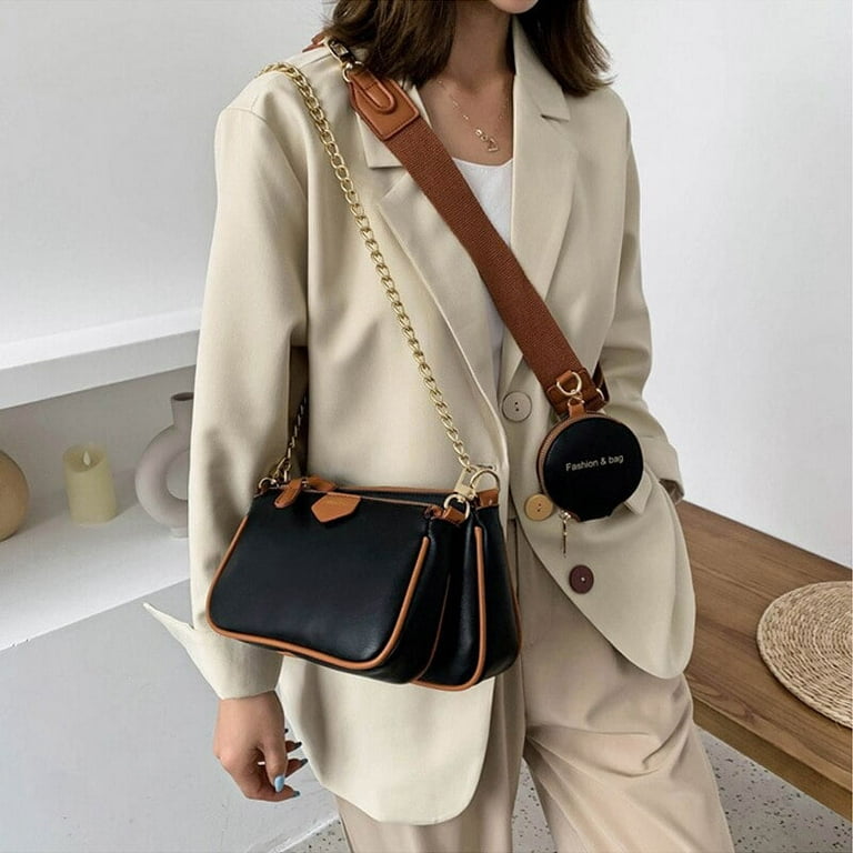 CoCopeaunts Vintage Simple Small PU Leather Crossbody Bag for Women New  Designer Fashion Lady Luxury Flap Black Shoulder Bags Handbag