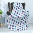 thumbnail image 4 of Watercolor Soft Flannel Fleece Blanket, Vintage Polka Dots Motif with Different Shades on Blue Tones Soft Funky Artwork, Cozy Plush for Indoor and Outdoor Use, 50" x 60", Multicolor, by Ambesonne, 4 of 5