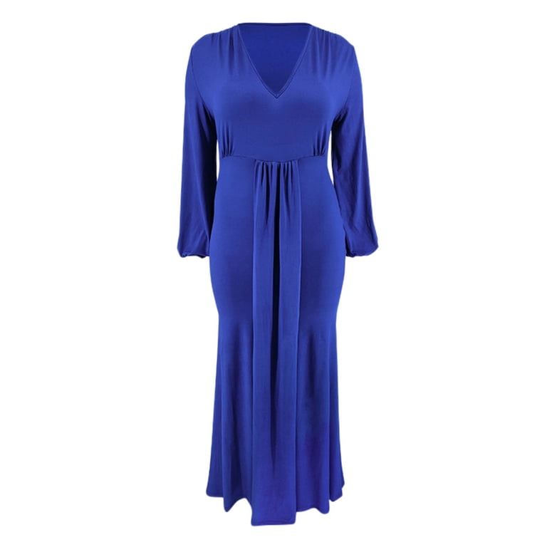 Ketyyh-chn99 Casual Dresses Print Ruffle Tiered Dress Fall A Line Swing Maxi  Dress Blue,3XL - Walmart.com