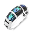 thumbnail image 2 of Greek Key Maze Abalone Shell Sterling Silver Ring-6, 2 of 4