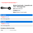 thumbnail image 2 of Window Crank Handle - Compatible with 1978 - 1990 Dodge W150 1979 1980 1981 1982 1983 1984 1985 1986 1987 1988 1989, 2 of 2