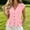 *Pink, variant on ClodeEU Women's V Neck Button Cap Sleeve Peplum Blouse,Solid Fitted Casual Top Army Green,Women's Plus L