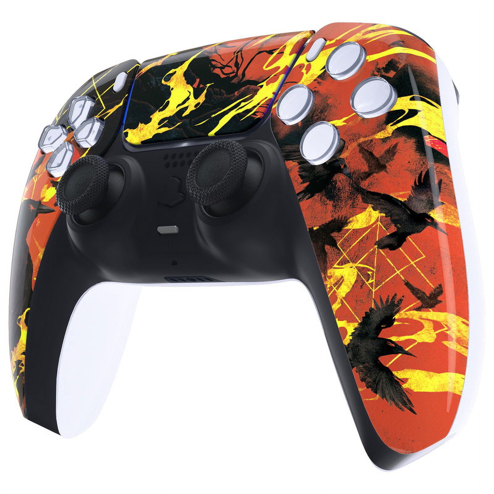 eXtremeRate Blood Moon Raven Touchpad Front Housing Shell Replacement Cover for ps5 Controller BDM-010/020/030/040