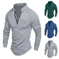 thumbnail image 2 of ZCFZJW Men's Outdoor Henley Shirts Stand Collar Ruched Pleated Long Sleeve 1/4 Zip up Athletic T-Shirts Muscle Fit Quick-Dry Stretch Tops Casual Sports Gym Tees Shirt White M, 2 of 3