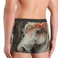 thumbnail image 3 of KLL Vintage Floral White Horse Men's Cotton Boxer Briefs Underwear-Small, 3 of 8