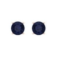 thumbnail image 3 of 1 Ct Round Cut Studs Blue Sapphire 14K Rose Solid Solid Gold Everyday Dainty Earrings Screw Back, 3 of 7