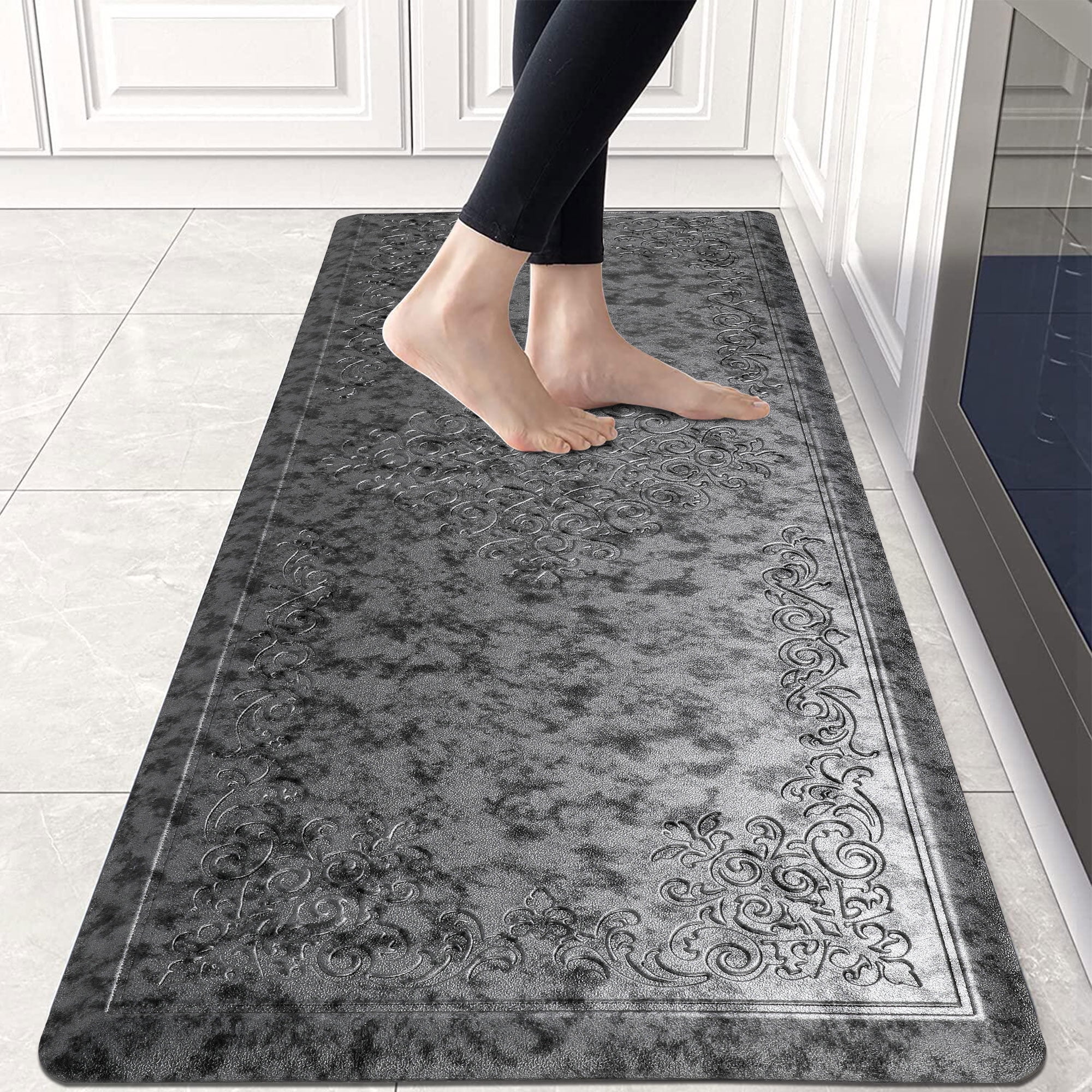 Kitchen Rugs, Non Skid Waterproof Kitchen Mats Anti-fatigue Thick Cushioned  Floor Rug( Size,color : 45x75cm-grey