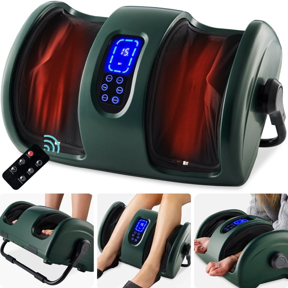 Best Choice Products Foot Massager Machine, Therapeutic Reflexology Massager w/ High-Intensity Rollers - Dark Green