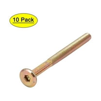 Unique Bargains M6x75mm Flat Hex Socket Head Hexagon Furniture Bolts Connector Fastener 10Pcs Metal