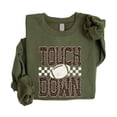 thumbnail image 3 of Touchdown Football Sweatshirt Women Leopard Print Game Day Crewneck Army Green Medium, 3 of 8
