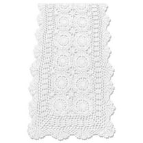 Cotton Handmade Crochet Lace Table Runner White Rectangle Coffee Table Dresser Decor