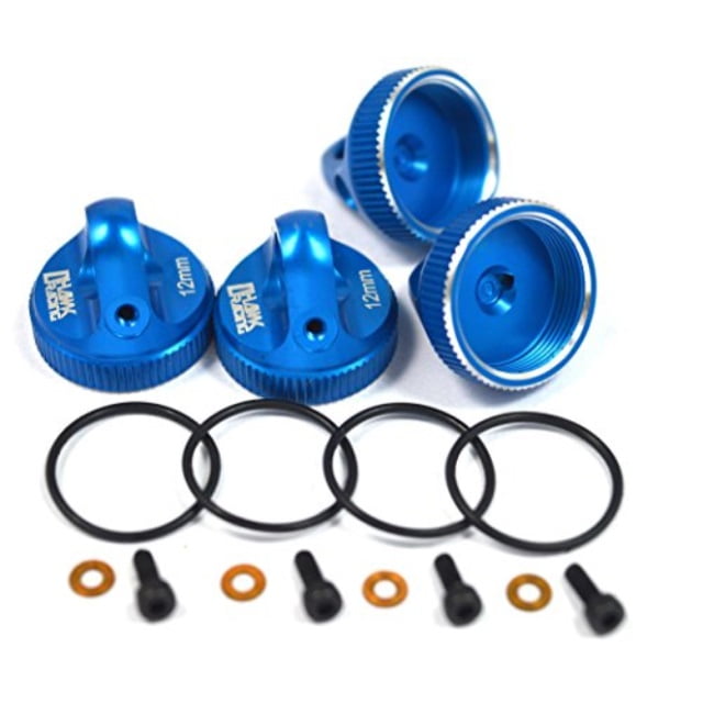 Dhawk Racing CNC Alloy Shock Caps 4 Blue For Team Associated RC10 B6