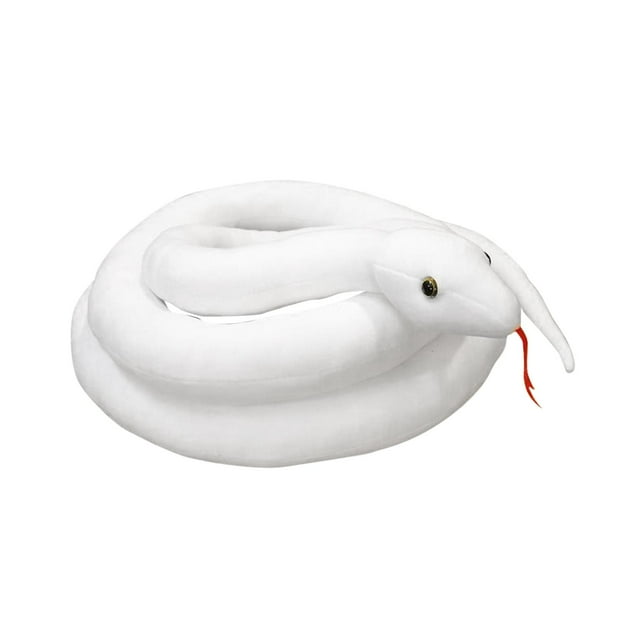 Serpiente de peluche gigante, juguete de peluche, suave y divertido, almohada de serpiente larga. Blanco