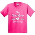 thumbnail image 3 of Inktastic My Grandma Loves Me Heart Grandchild Youth T-Shirt, 3 of 5