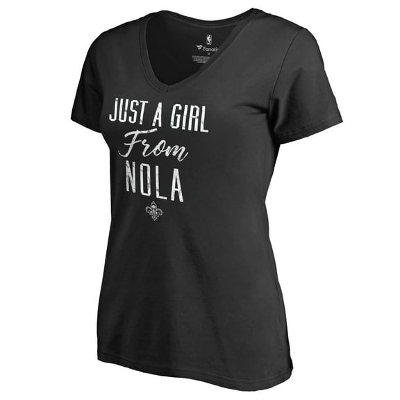 Women's Black New Orleans Pelicans Just a Girl V-Neck T-Shirt