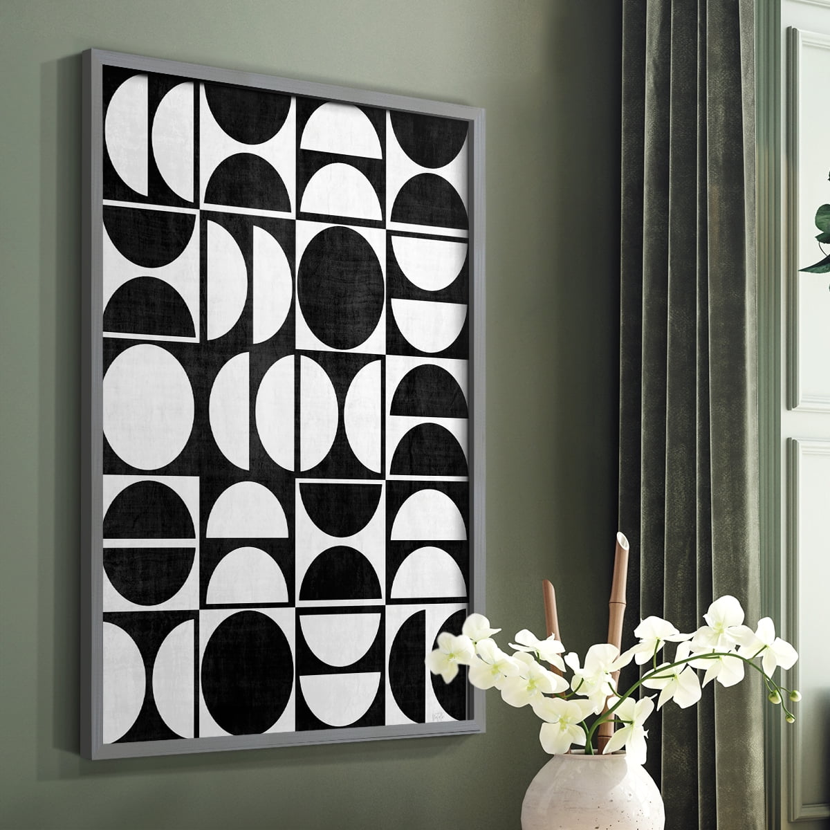 Modern Semis in Gray Solid Wood 16 x 20 Framed Print