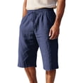 thumbnail image 2 of Mens Capri Pants Summer Casual Elastic Waist Straight Leg Lightweight Cotton Linen Cropped Pants with Pockets, 2 of 9