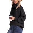 thumbnail image 7 of Domzest Turtleneck Sweater Womens Chunky Cable Knit Pullover Sweaters Long Sleeve Loose Fit Fall Winter Jumper Top Black XXL, 7 of 7