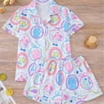 thumbnail image 2 of Wxolcjlv Womens Dog Portrait Print Pajama Set Short Sleeve Lapel Top Elastic Waist Sleep Shorts, 2 of 6