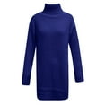 thumbnail image 3 of Aayomet Sweater Dress Women Turtleneck Long Lantern Sleeve Casual Loose Oversized Sweater Dress Soft Winter Pullover Dresses,Blue S, 3 of 3