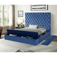 thumbnail image 6 of Nora Queen 6 Pc Vanity Tufted Storage Bedroom Set made with Wood in Blue, 6 of 10