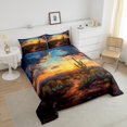 thumbnail image 3 of Vintage Western Full Bedding Sets,West Style Cowboy Comforter Set Adults Room Decor,Cactus Succulent Plant Quilt Bed Set Rustic Country Sunset Down Comforter 3Pcs, 3 of 6