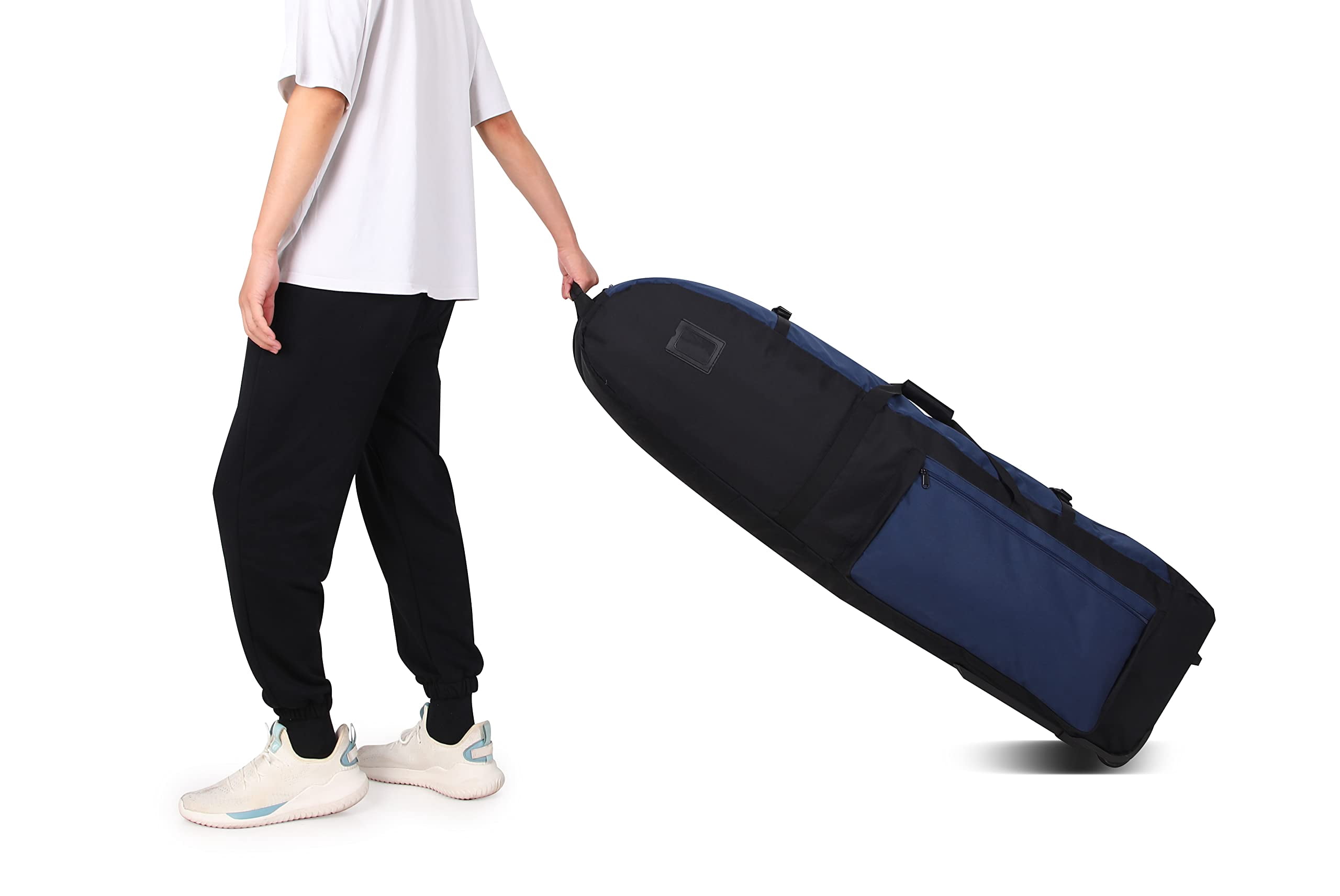 Foldable Padded Golf Travel Bag  Heavy Duty 900d Polyester Club Waterproof Carry Cart With Wheels Soft-sided Spacial Size For Gear Transportation