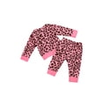 thumbnail image 3 of Infant Newborn Baby Girl 2 Piece Clothes Set Leopard Print Long Sleeve T-Shirt Tops Pants Trousers Outfits, 3 of 6