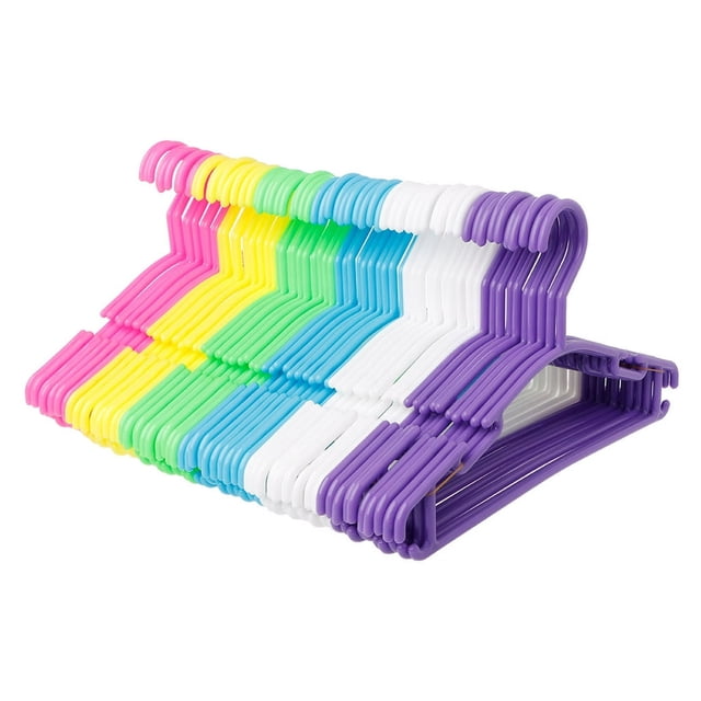 DEELLEEO ✪ Non Slip Plastic Kids Plastic Coat Hangers Child Baby Clothes Stands Multi Color