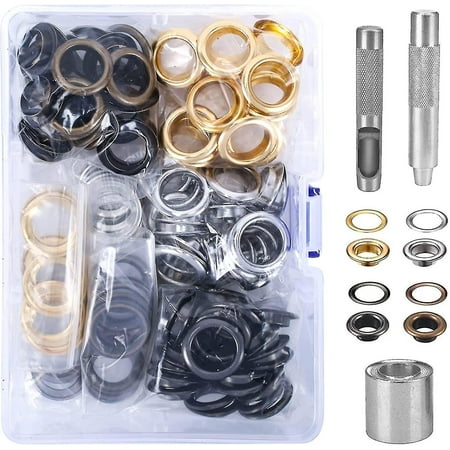 

100 Sets Eyelets 16mm Eyelet Kit Eyelets Tools Metal Grommet Eyelet Kit Witheyelets Tools For Canvas Tarp Tent Repair Bronze Silver Gold B