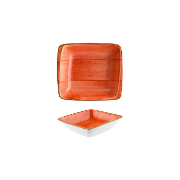 Terracota 7.5" x 6.5" x h:2" 20 oz. Square Terracotta Vitrified Bowl