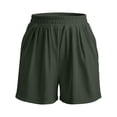 thumbnail image 3 of Casual Summer Shorts Loose Fit Athletic Wide Leg Comfortable Pocket Fashion Trousers for Women EverydayGreenL, 3 of 4