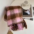 thumbnail image 4 of NMMUED Christmas Scarf Plaid Scarf Christmas Gifts for Women Christmas Scarves Winter Scarf Xmas Scarf Christmas Accessories Pink One Size, 4 of 4