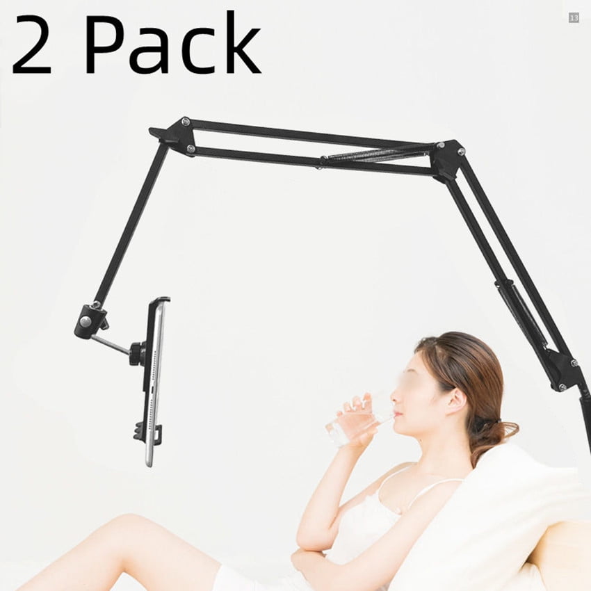 2 Pack Tablet Stand Adjustable, Foldable Tablet Stand for Bed, Aluminum Universal Flexible
