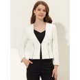 thumbnail image 2 of Chaqueta de trabajo sin cuello Allegra K Blanco XL, 2 of 6