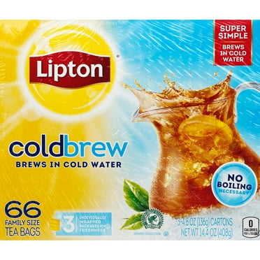 Lipton Cold Brew Iced Tea - 66 Count Family Size Tea Bags Zero Calories