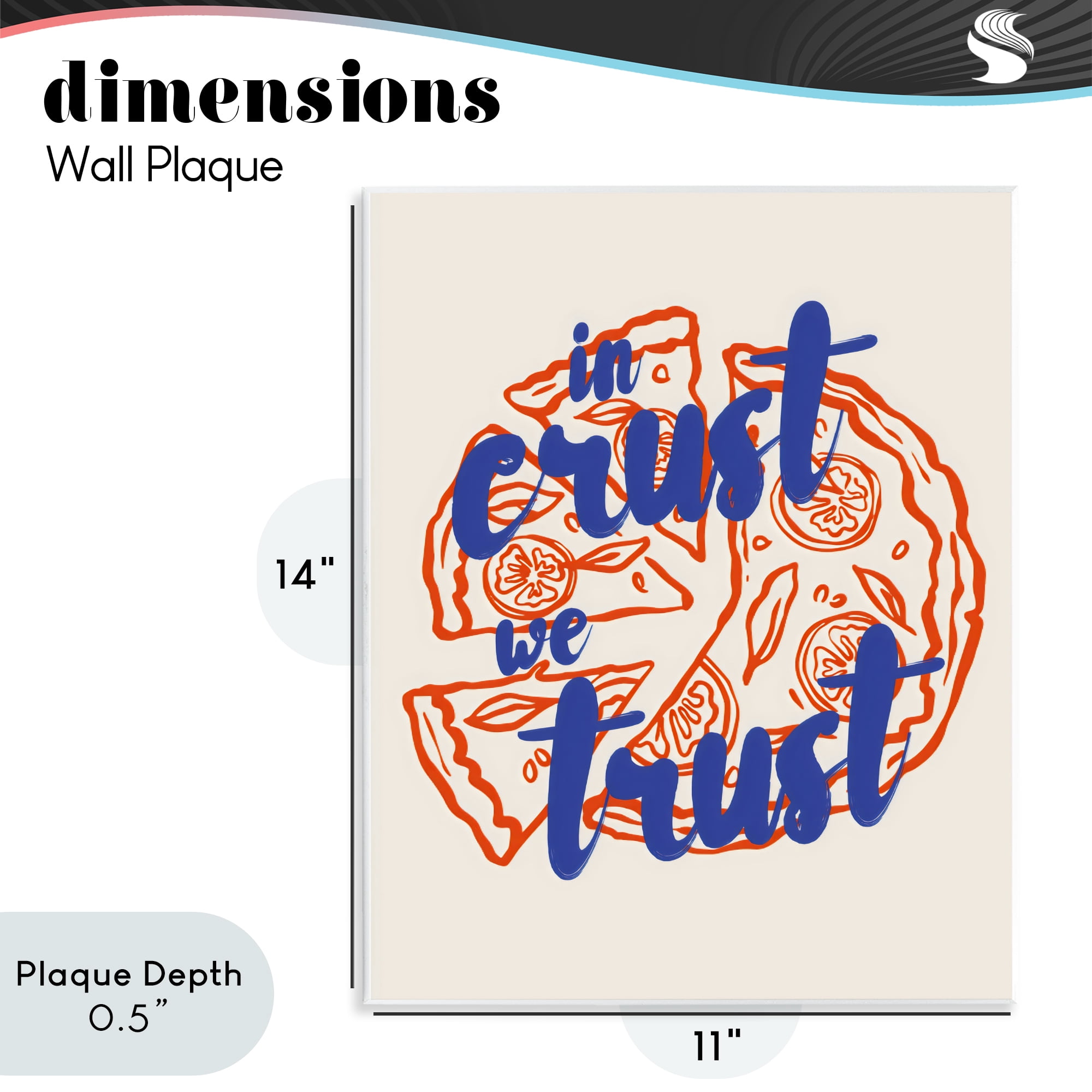 Stupell Industries In Crust We Trust Pizza Wall Plaque Art, design by The Prints Vibe