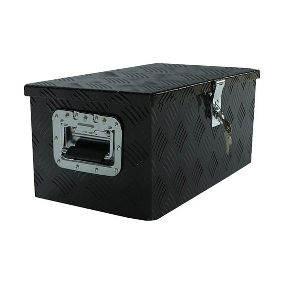 SEBLAFF Black Aluminum Tool Box 20 Inch for Car Pickup Trunk Storage with Lock & 2 Keys