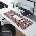 thumbnail image 2 of Long Mouse Pads for Desk,Red and White Christmas Folk Pattern Desk Mats on Top Of Desks, Desk Mouse Pad Extra Large with 3mm Non-Slip Base and Stitched Edge for Gaming,Office,Work,Home 31.5x11.8in, 2 of 5