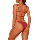 thumbnail image 3 of Conjuntos de bikini de color sólido de 2 piezas para mujer, tirantes de espagueti, sin espalda, traje de baño, bañador, pequeño, rojo, 3 of 5