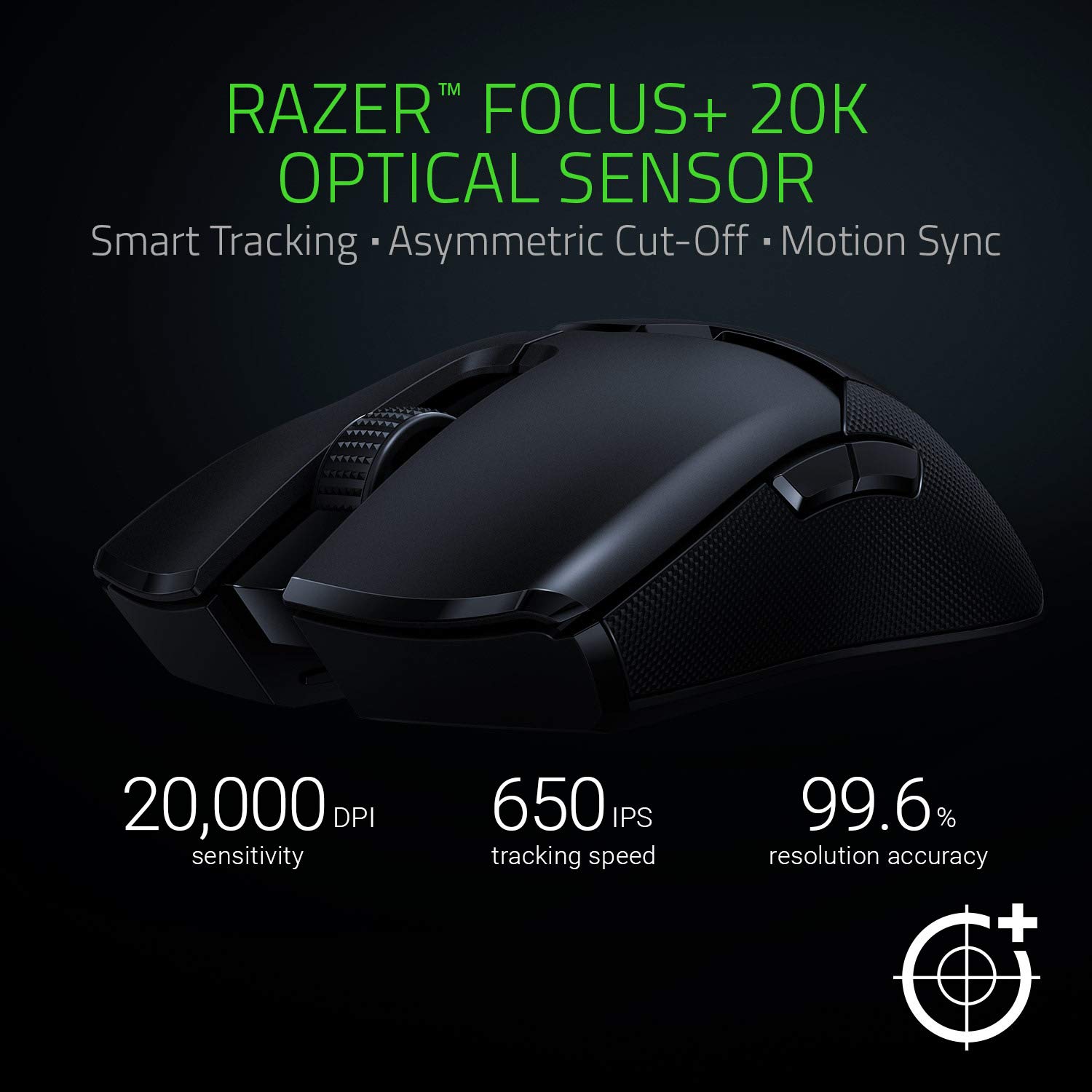 Razer Viper Ultimate Lightweight Wireless Gaming Mouse & RGB Charging Dock: Fastest Gaming Switches - 20K DPI Optical Sensor - Chroma Lighting - 8 Programmable Buttons - 70 Hr Battery - Classic Black - image 2 of 7
