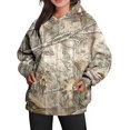 thumbnail image 1 of Sudadera con capucha deportiva de gran tamaño con estampado de hojas de arce y bolsillos para mujer nueva de otoño, 1 of 5