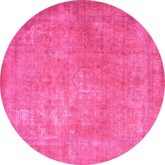 Ahgly Company Indoor Round Persian Pink Traditional Area Rugs, 7' Round