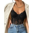 thumbnail image 1 of GHSDFBB Combinaison Bustier en Dentelle pour Femmes, Justaucorps Sans Manches Ajusté en Maille Transparente, 1 of 7