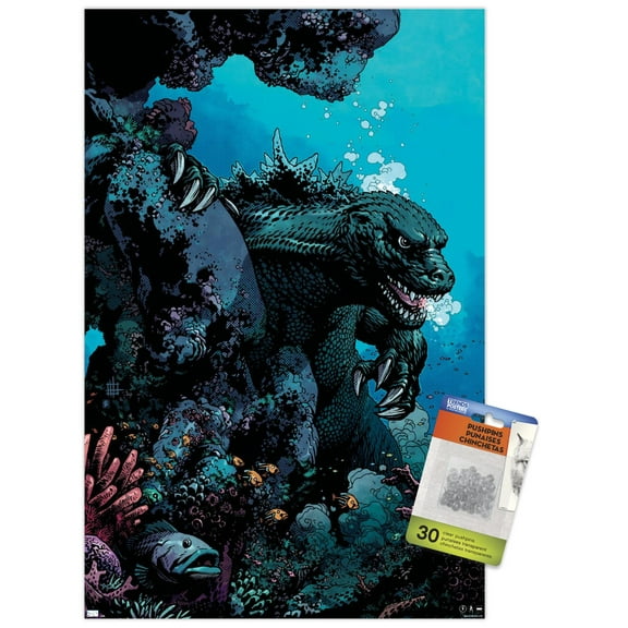 Godzilla: Comic - Ocean Wall Poster with Push Pins, 14.725" x 22.375"